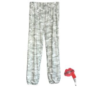 Athleta Girl Joggers Girls XXL / 16 Gray Camo Pants Stretch Drawstring Waist